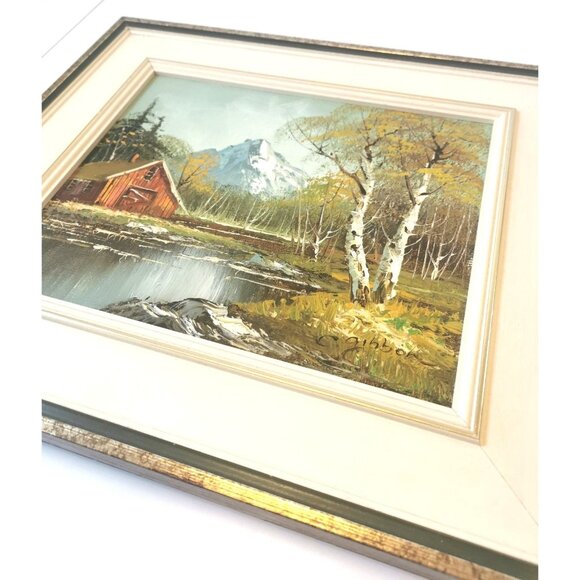 Vintage Outdoor Nature Scene Oil Painting by C. Gibbon - Picture 3 of 9